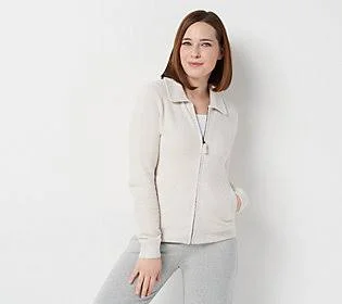Barefoot Dreams CozyChic Lite Women's Zip-UpJacket, Size 1X, Sand Dune