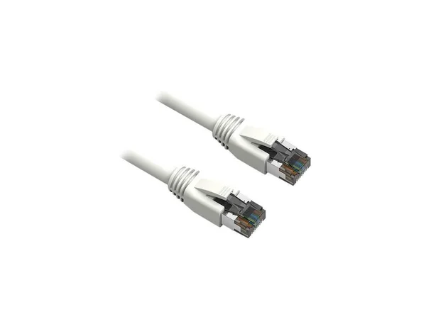 Nippon Labs Cat8 Ethernet Cable 50 Feet - White - 2GHz, 40G, 24AWG, S/FTP - Shiel