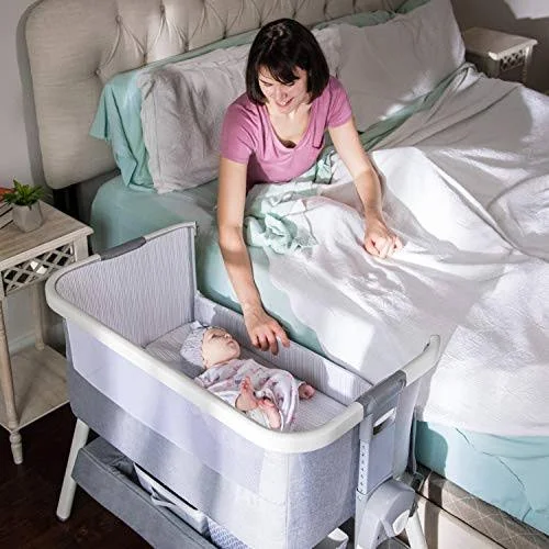 Bed Side Crib for Baby - Sleeper Bassinet Includes Travel Case - Mattress, Sheet, and Urine Pad - Keep Newborn Babies Close When
