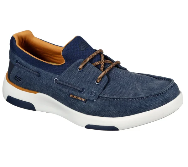 Skechers Men's Bellinger - Garmo Boat Shoes, Navy, 10.5