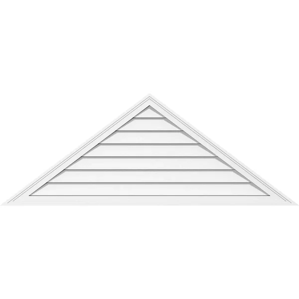 Ekena Millwork GVPTR34X1602SF 34x22W x 15-5/8x22H Triangle Surface Mount PVC Gable Vent 11/12 Pitch: Functional, w/ 2x22W x 1-1
