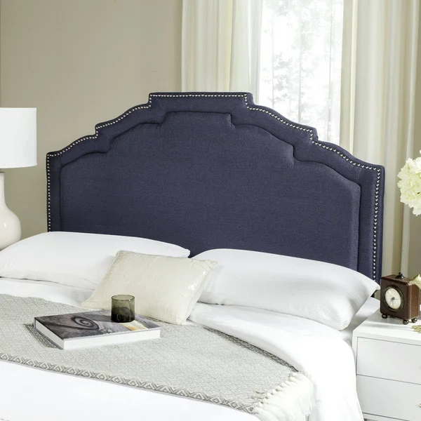 Safavieh Alexia Linen Headboard - Navy - King