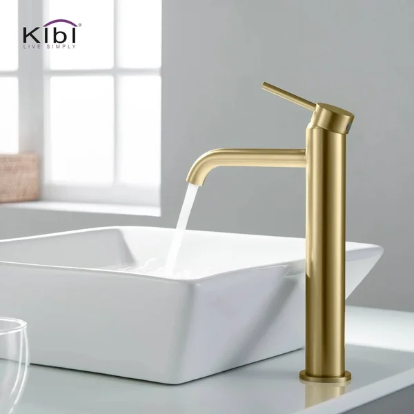 Luxury Solid Brass Single Hole Bathroom Vessel Sink Faucet with 24” EPDM Pre-Assembled Waterlines - Matte Black w/ Pop Up Drain