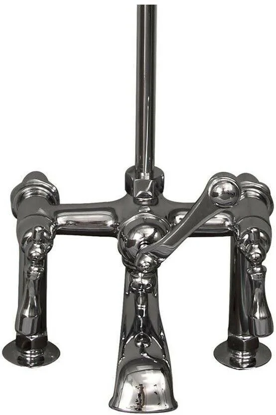 Barclay 4064-ML2-CP Elephant Spout Riser Showerhead Hand Shower Metal Lever Handles Chrome
