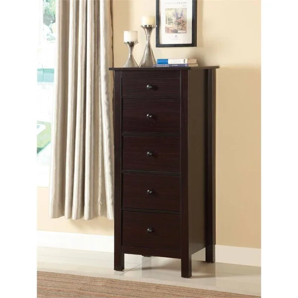 Furniture of America Weller 5 Drawer Accent Chest in Espresso