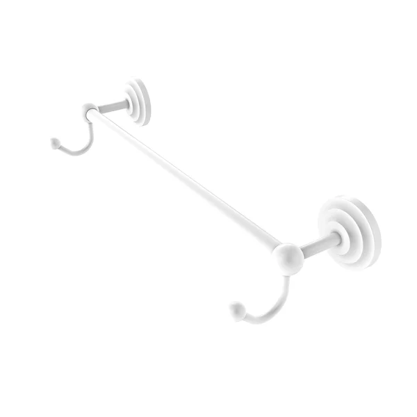 Allied Brass Prestige Que New Collection Towel Bar with Integrated Hooks - Matte White - 24 inch