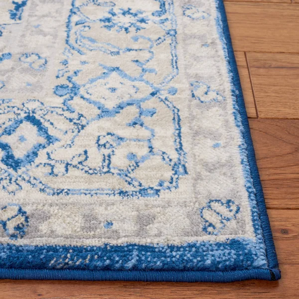 Safavieh Brentwood Light Gray/Blue 2 ft. x 20 ft. Distressed Medallion Runner Rug