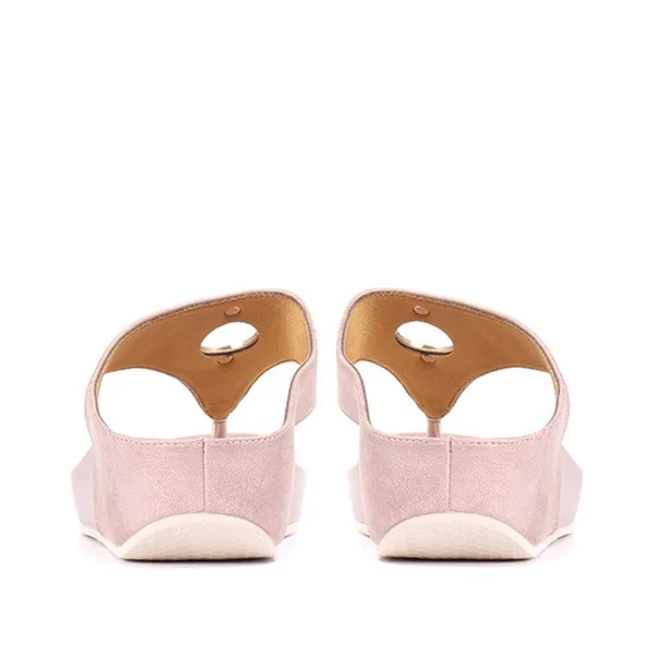 Bellissimo Women's Metallic Toe Post Sandal - Tan - US 07