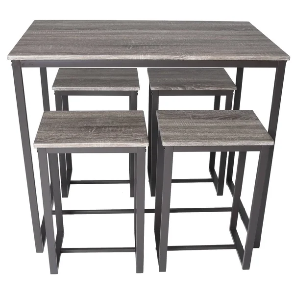 Zenvida 5 Piece Bistro - Pub Table Set with 4 Stools