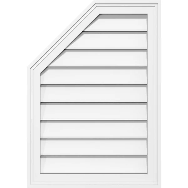 Ekena Millwork GVPOL16X2802SF 16x22W x 28x22H Octagonal Surface Mount PVC Gable Vent: Functional - w/ 2x22W x 1-1/2x22P Brickmoul