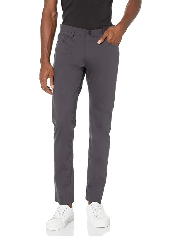 Theory Men's Tech Raffi Compact Ponte Pants, Asphalt, Men's, 32