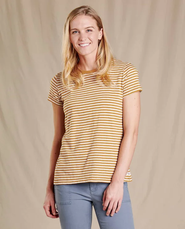 Primo Daily Short Sleeve Tee - Dijon Stripe - S by Toadu0026Co