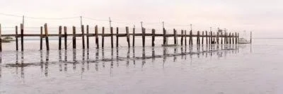 iCanvas - Vintage Pier at Fishing Village by Alan Blaustein Canvas Print - ICS515-1PC3-36x12