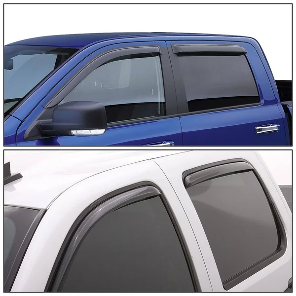 DNA Motoring WVS-081 for 04-14 Nissan Titan Crew Cab 4pcs Window Vent Visor Deflector Rain Guard (Dark Smoke) 05 06 07 08 09 10