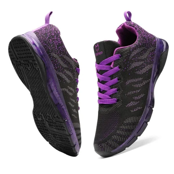 Omega Walk Comfortable Shoes for Women - Lightweight - Breathable - Stylish - Air CUSHION - Purple, US 9