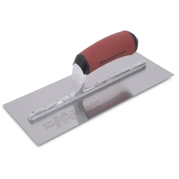 Marshalltown MXS4SSD 11 1-2 x 4 3-4 Stainless Steel Finishing Trowel Curved DuraSoft Handle