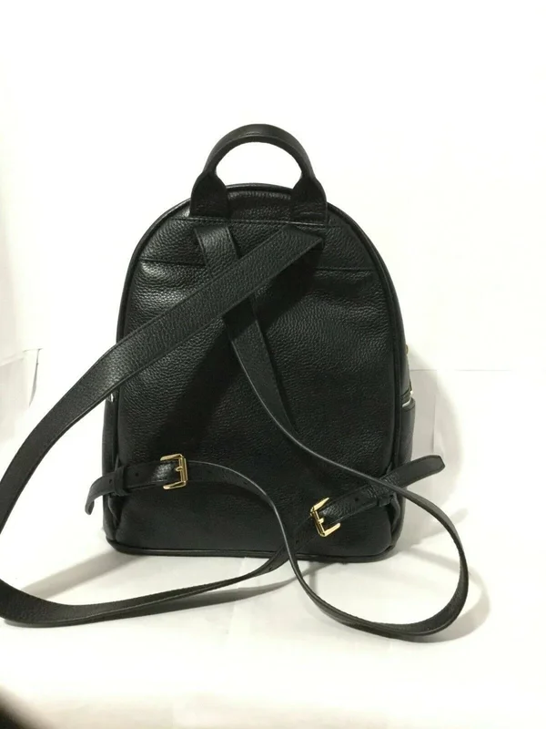 Michael Kors Abbey Medium Studded Backpack Pebbled Leather (Black)