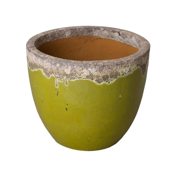 Emissary Large 20 in. Lime Ceramic Reef Round Planter, Green