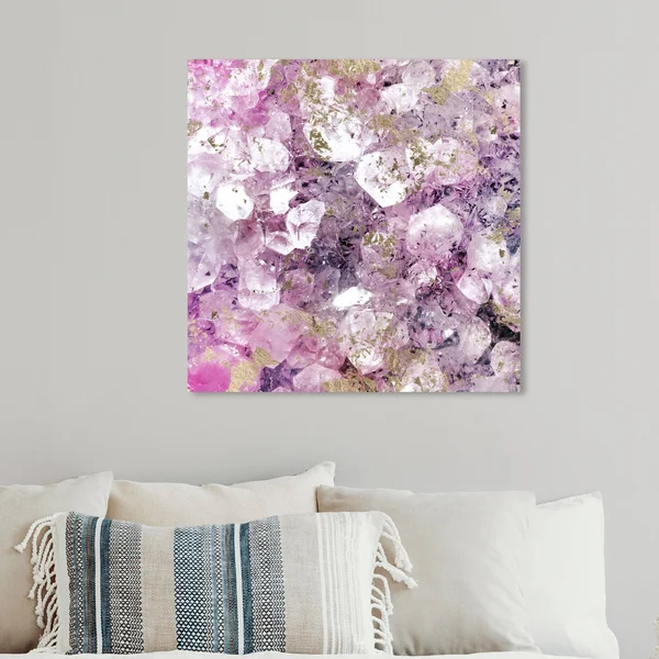 Oliver Gal &Crystal Romance& Abstract Wall Art Canvas Print - Purple - Gold (12 x 12)