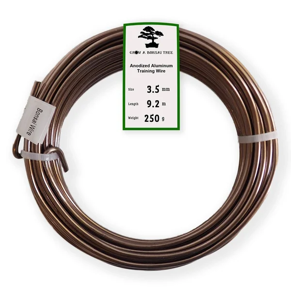 Anodized Aluminum 3.5mm Bonsai Training Wire 250g Large Roll (30 Feet) - Choose Your Size and Color (3.5mm - Brown)