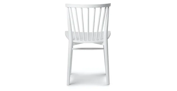 2x White Dining Chairs - Spindled Back, Article Rus Modern Furniture