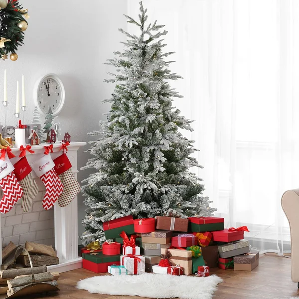 Northlight 7.5' Pre-Lit Medium Flocked Winfield Fir Artificial Christmas Tree - Warm White LED Lights