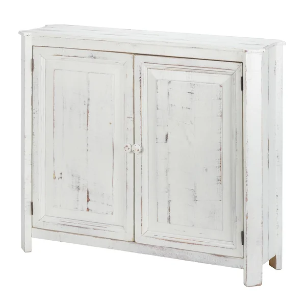 Luxury Living Loft 2-Door Credenza in White Distressed, ShopLadder