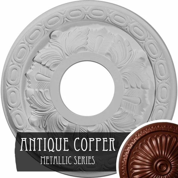 11 3/8x22OD x 3 5/8x22ID x 1 1/8x22P Leaf Ceiling Medallion - Night Shade