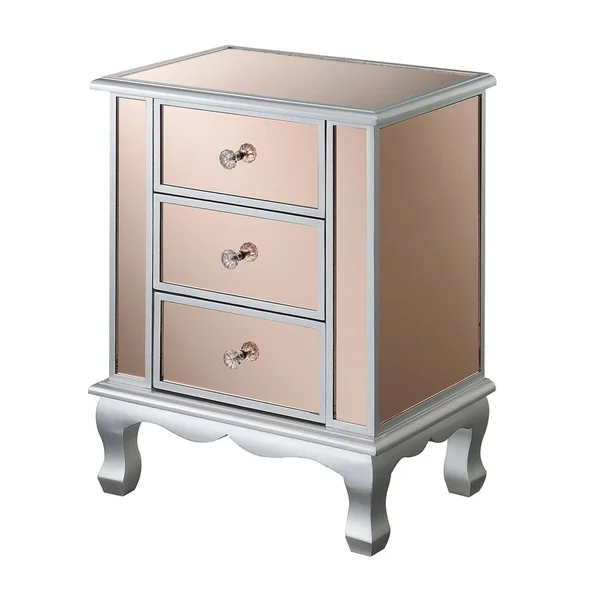 Ergode Gold Coast Vineyard Mirrored 3 Drawer End Table U12228VV