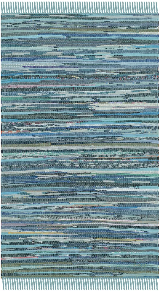Safavieh Rag Rug RAR121B 2&3x22 x 14&0x22 Runner Blue - Multi Area Rug