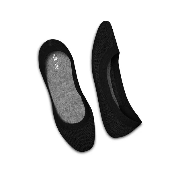 Allbirds Women's Tree Flats, Jet Black, Size 6.5