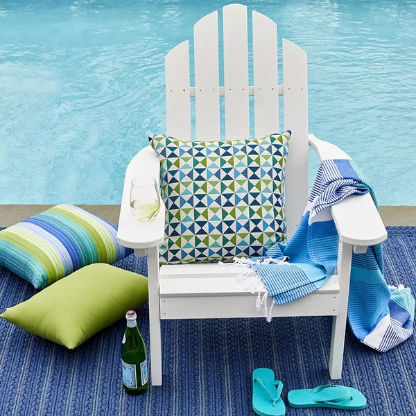 Sunbrella Outdoor Toss Pillows - Blue, One Size, The Company Store