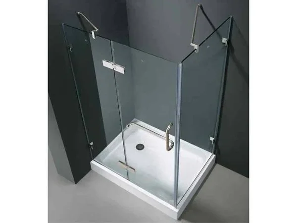 VIGO Monteray 32 x 40 Frameless .375-in. Clear Glass/Chrome Hardware Shower Enclosure with Left Base