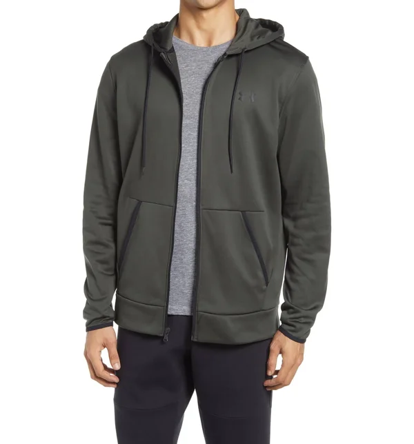 Under Armour Men's Armour Fleece Full Zip Hoodie - Green - XL