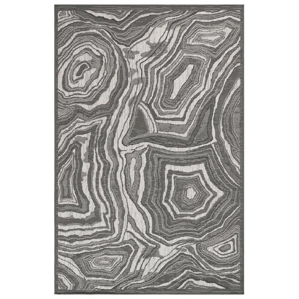 Liora Manne Carmel Agate Indoor/Outdoor Rug Grey 39x22x59x22