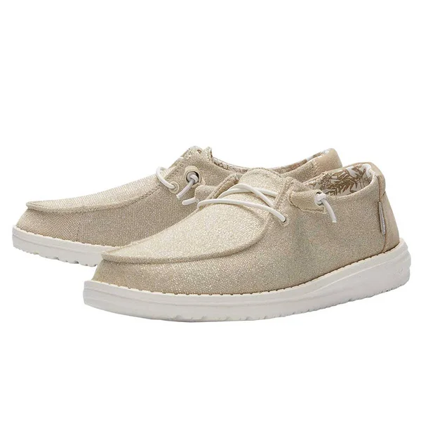 Hey Dude Wendy Stretch Women's Shoes Sparkling Beige : 8 M