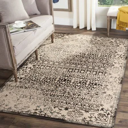 Greyleigh Cathy Polyester & Polypropylene Cream and Dark Gray Area Rug - Size: Rectangle 5&1 inch x 7&6 inch