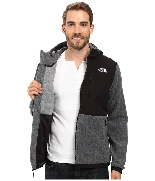 The North Face Men's Denali 2 Hoodie XL - Recycled Charcoal Grey Heather/Black