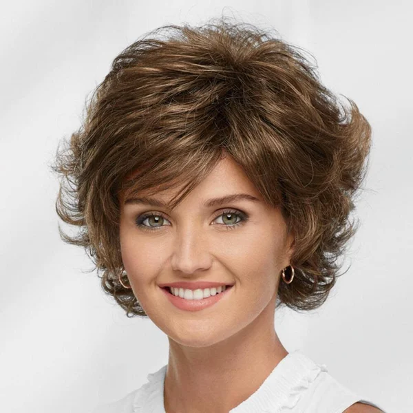 Brunette Color Me Exquisite Wig by Paula Young - Short Straight Wavy Wig - Size Large