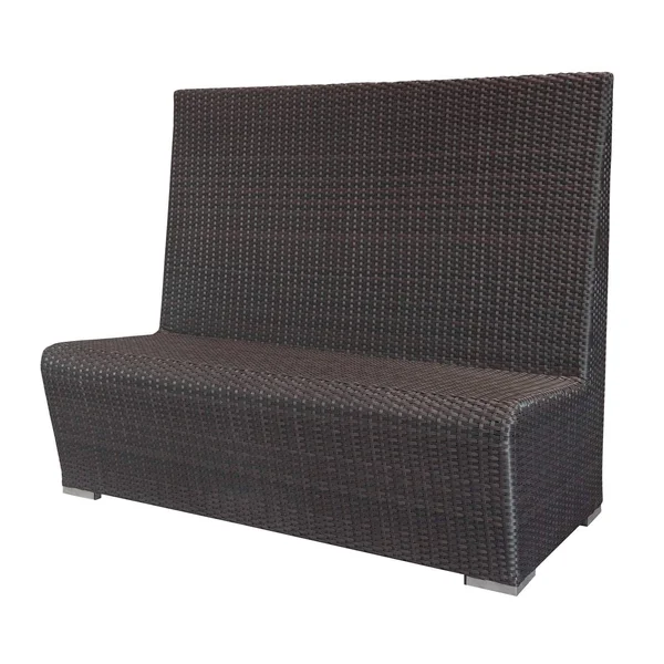 Source Furniture Boca Duraweave/Wicker Outdoor Dining Booth Highback - Espresso - SF-2015-166