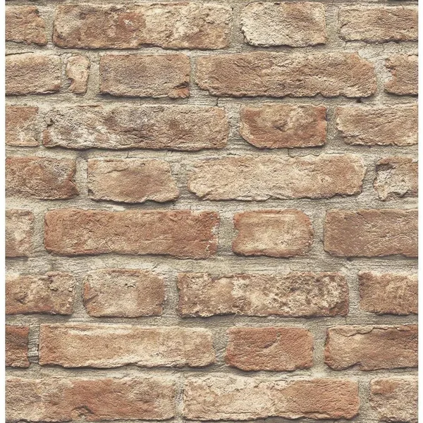 Scott Living 30.75-sq ft Red Vinyl Brick Self-Adhesive Peel and Stick Wallpaper - SLW3418