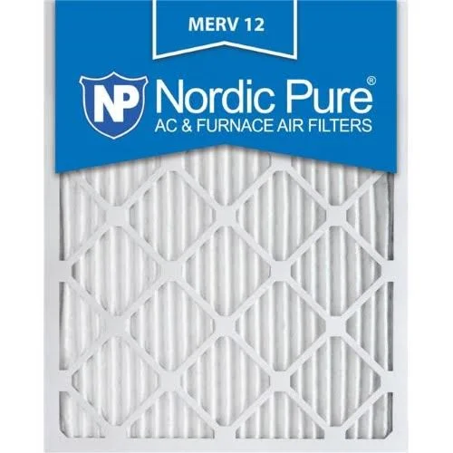 Nordic Pure 14x25x1 MERV 12 Pleated AC Furnace Air Filters 12 Pack