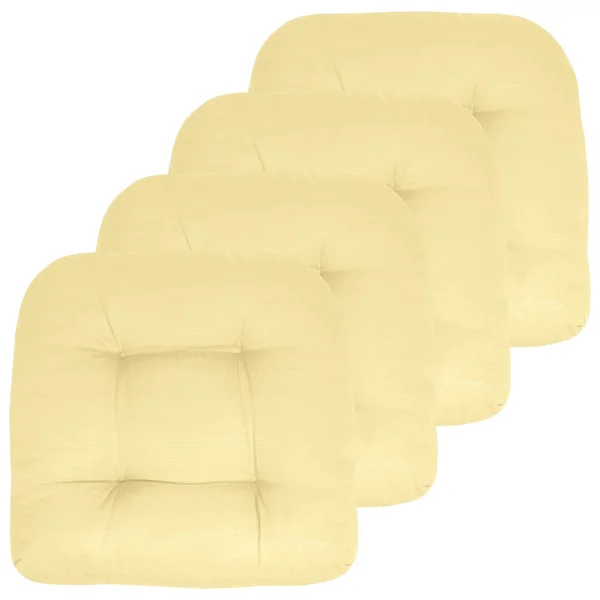 Patio Seat Cushion Set, 19x22 by 19x22 Yellow, 12 Pack, Solid