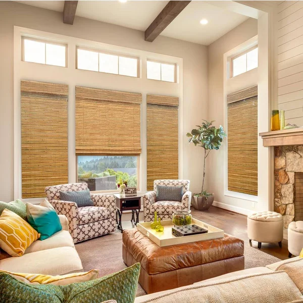 Home Decorators Collection Cut-to-Size Honey Cordless Light-filtering UV Protection Bamboo Shades 30.5 in. W x 48 in. L