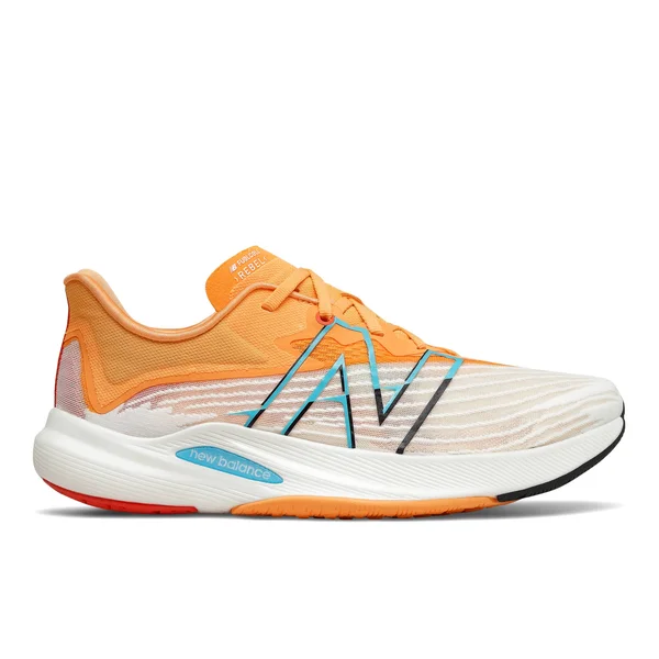 New Balance Men's FuelCell Rebel V2 White with Habanero - 16, D