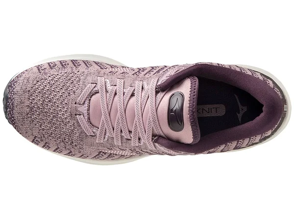 Mizuno Women's Wave Rider 24 Waveknit Woodrose-Pale Lilac - 9.5