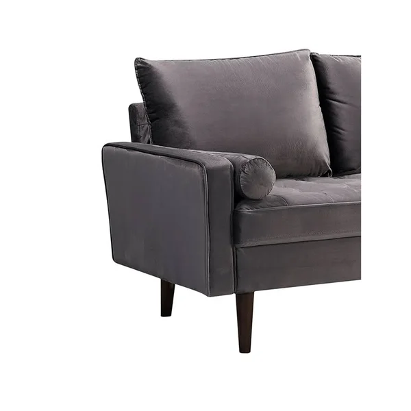 Kingway Furniture Velvet Genoa Living Room Sofa in Gray - SF1835-GR-S