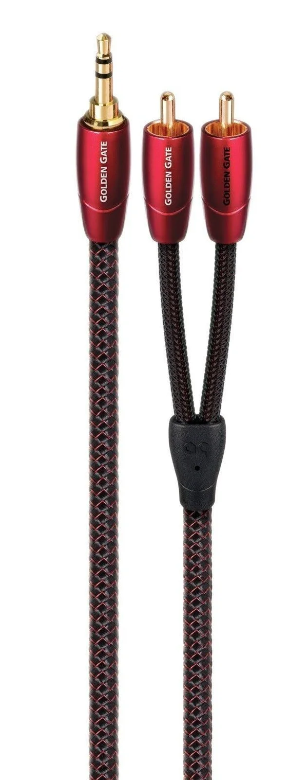 AudioQuest Golden Gate - Audio cable - solid - 10 ft - M RCA x 2 to M ini-phone stereo 3.5 mm