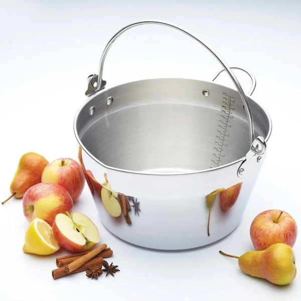 KitchenCraft Home Made Stainless Steel Maslin Pan with Handle - 9L