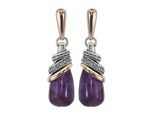 Brighton Neptune&s Rings Amethyst Teardrop Earrings